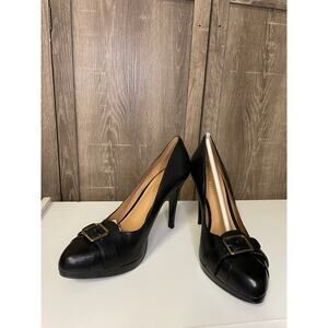 Nine West Black Buckle Heels Size 6 NWB